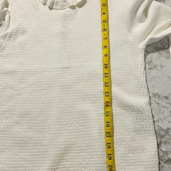 Catherine Malandrino Womens Long Sleeve White Top Sweater Sz L EUC - Picture 4 of 9